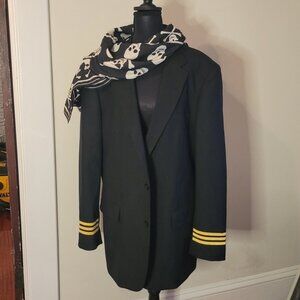 Pilot Suit Jacket- Navy Blue 44L- Gold Stripes-Costume/Cosplay/Aviation